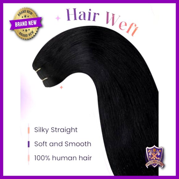 24 Inch Real Human Hair Extensions 120g Weft Sew in Long Straight